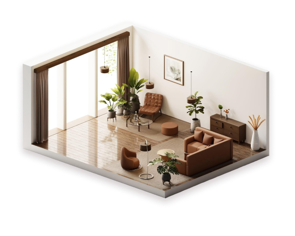 Ambiente interno de casa decorada